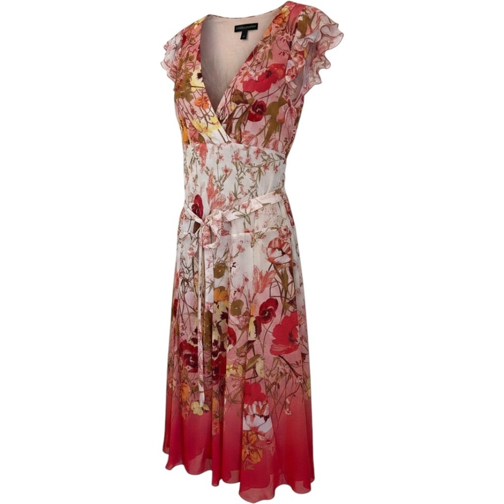 Chris McLaughlin Size 10 Flutter Sleeve Floral Dress Garden Party Wedding Guest